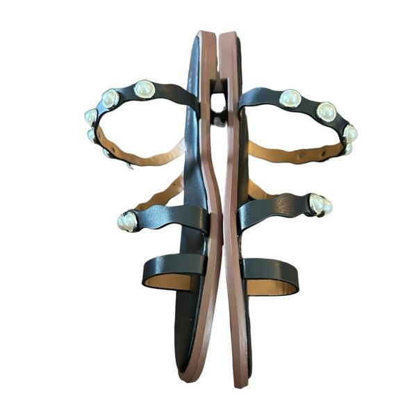 Kensie Pearl Studded Strap Black Toe Ring Sandals NEW Size 7.5 - Picture 8 of 11